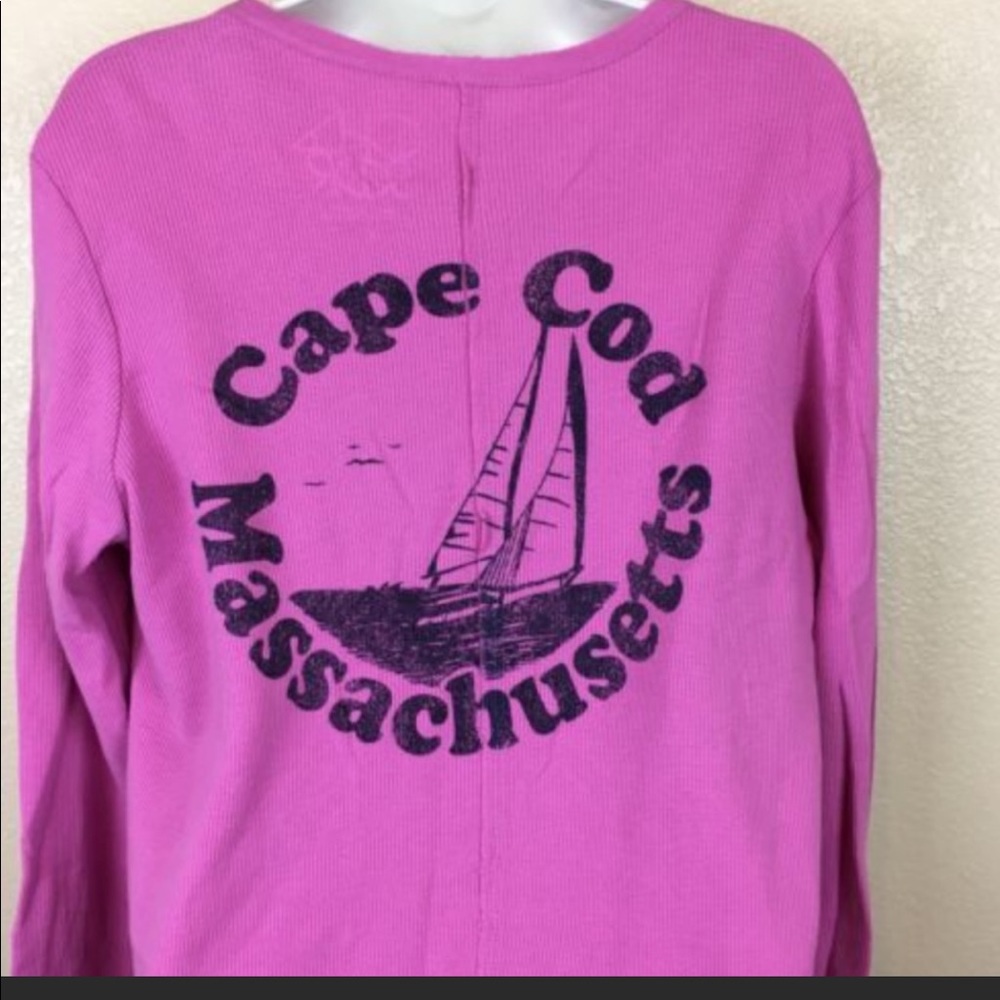 Chaser Henley Women's Top Long Sleeve Pink Large